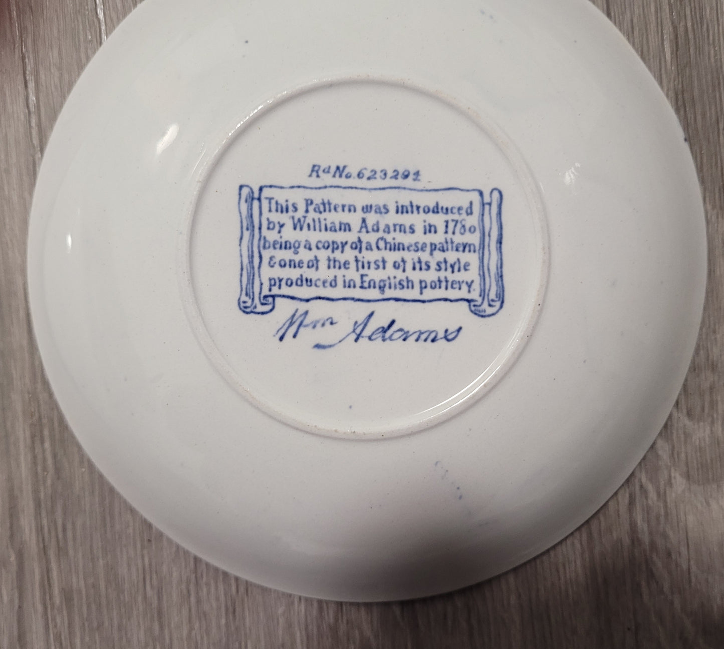 Mrs Adams Blue Will Dishes Set