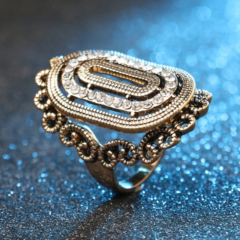 Big 36mm Vintage Antique Gold Classical Ring