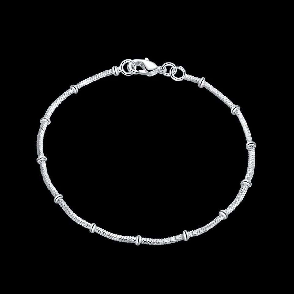 925 Sterling Silver 8" Noble Snake Chain Bracelet