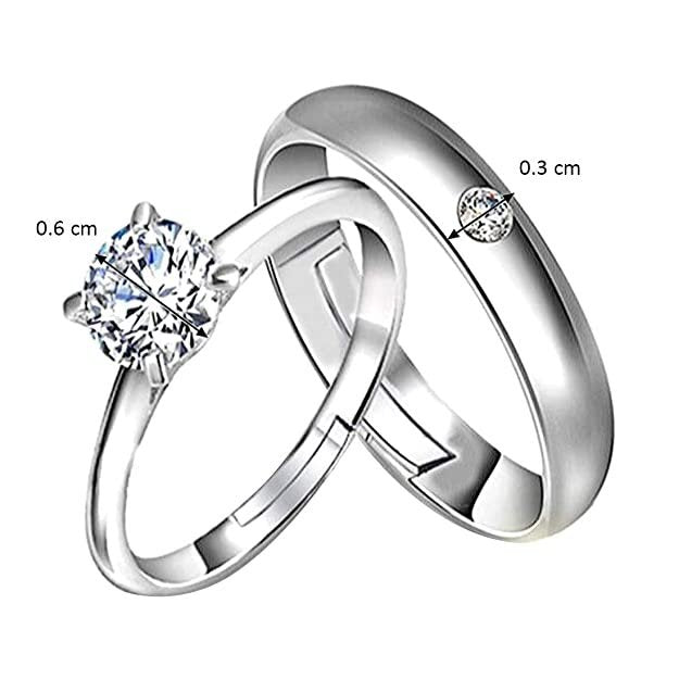 2pcs Sterling Silver Matching Elegant Open Couple Rings
