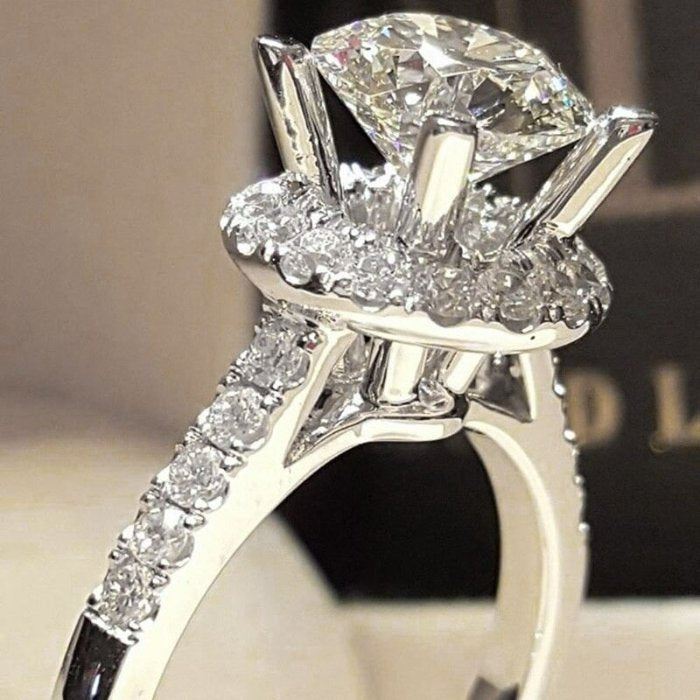 Sterling Silver Bridal Elegant Engagement Promise Ring