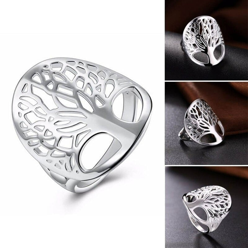 925 Sterling Silver Tree Of Life Hollow Ring