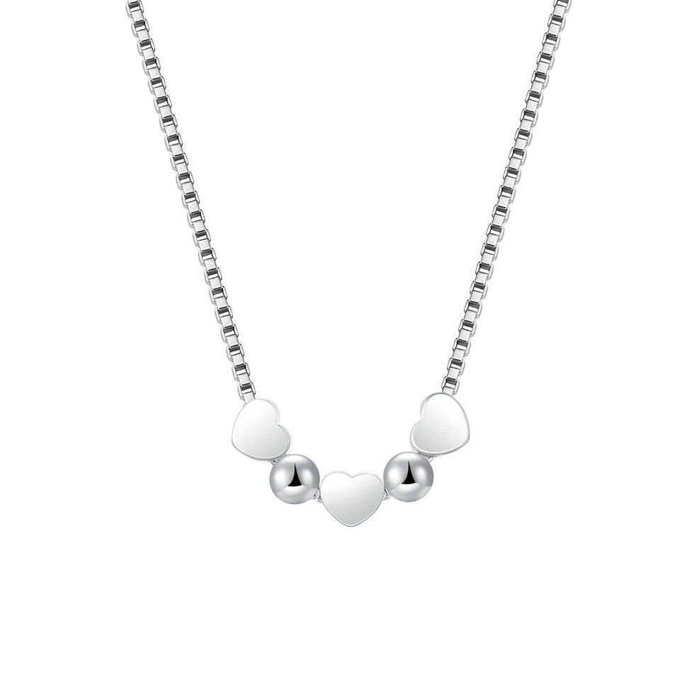925 Sterling Silver Heart Charm Necklace