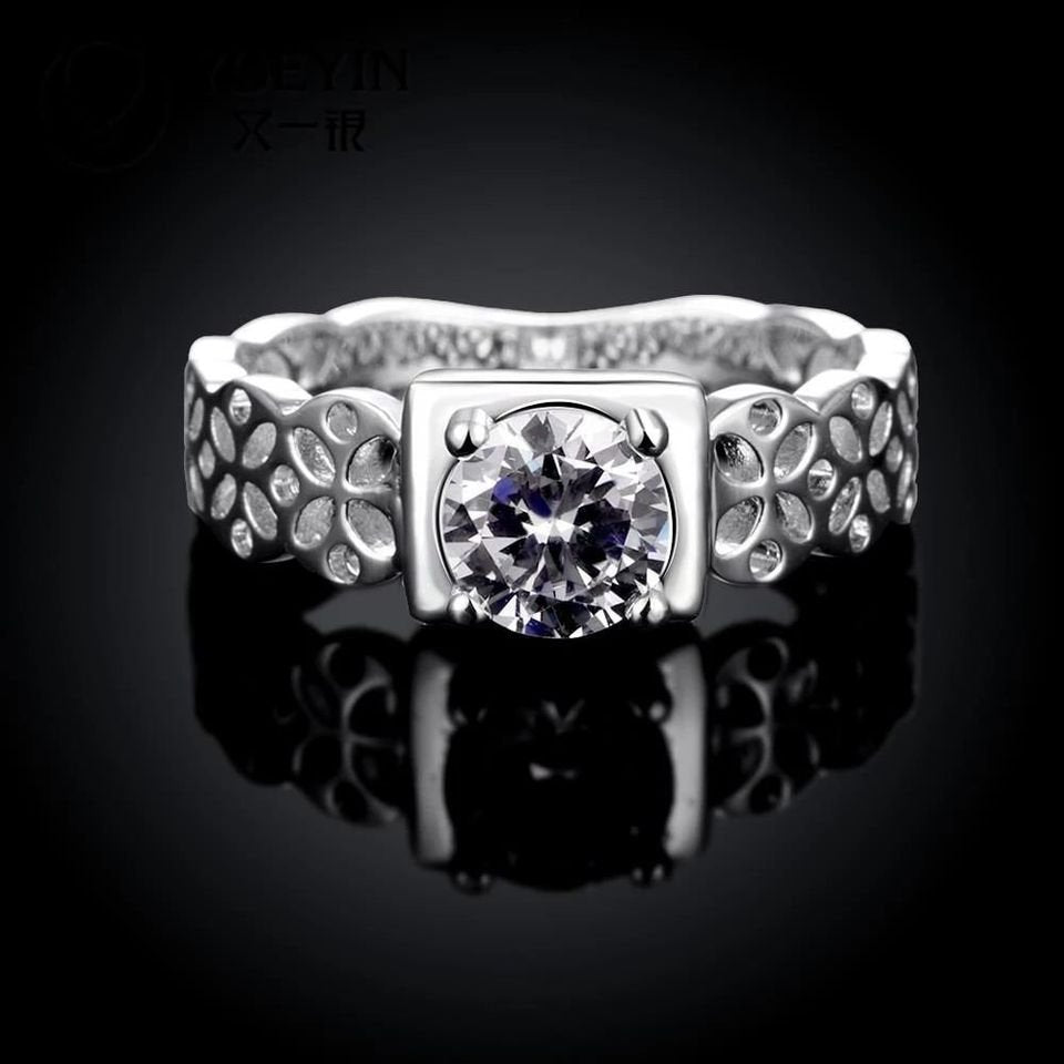 925 Sterling Silver Hollow Leaf Elegant Ring