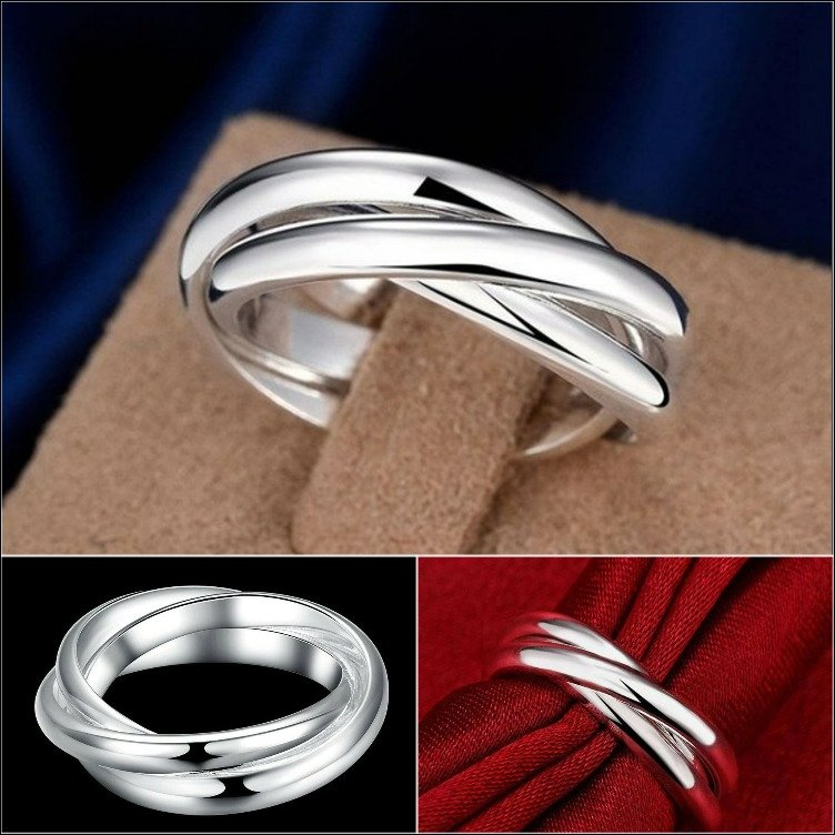 3 Overlapping Silver Spinner Rings