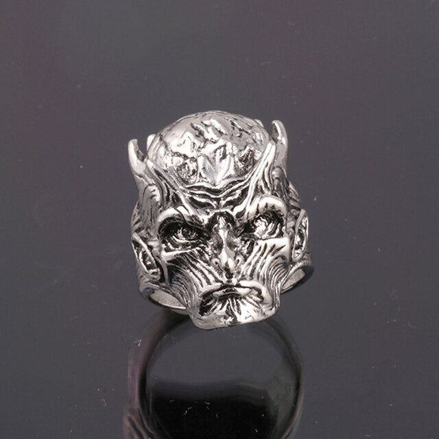 Men's Vintage Demon Skeleton Open Biker Ring