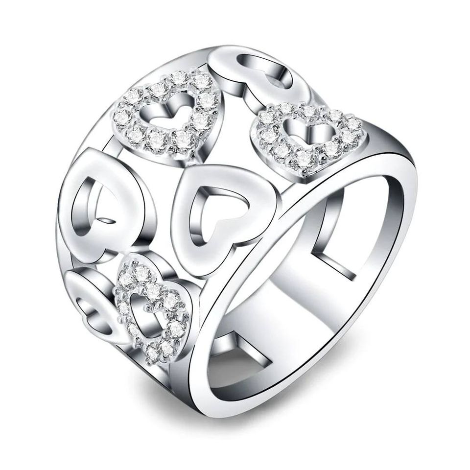 Hollow Heart Love Ring | 925 Sterling Silver | Romantic Gift for Her