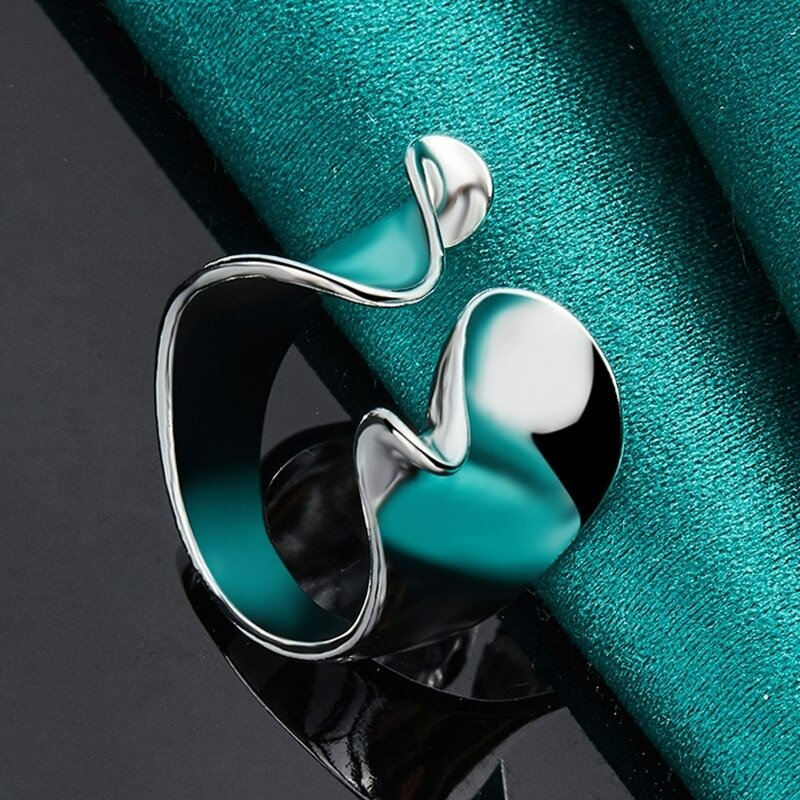 925 Sterling Silver Unique Noble Open Annilos Ring