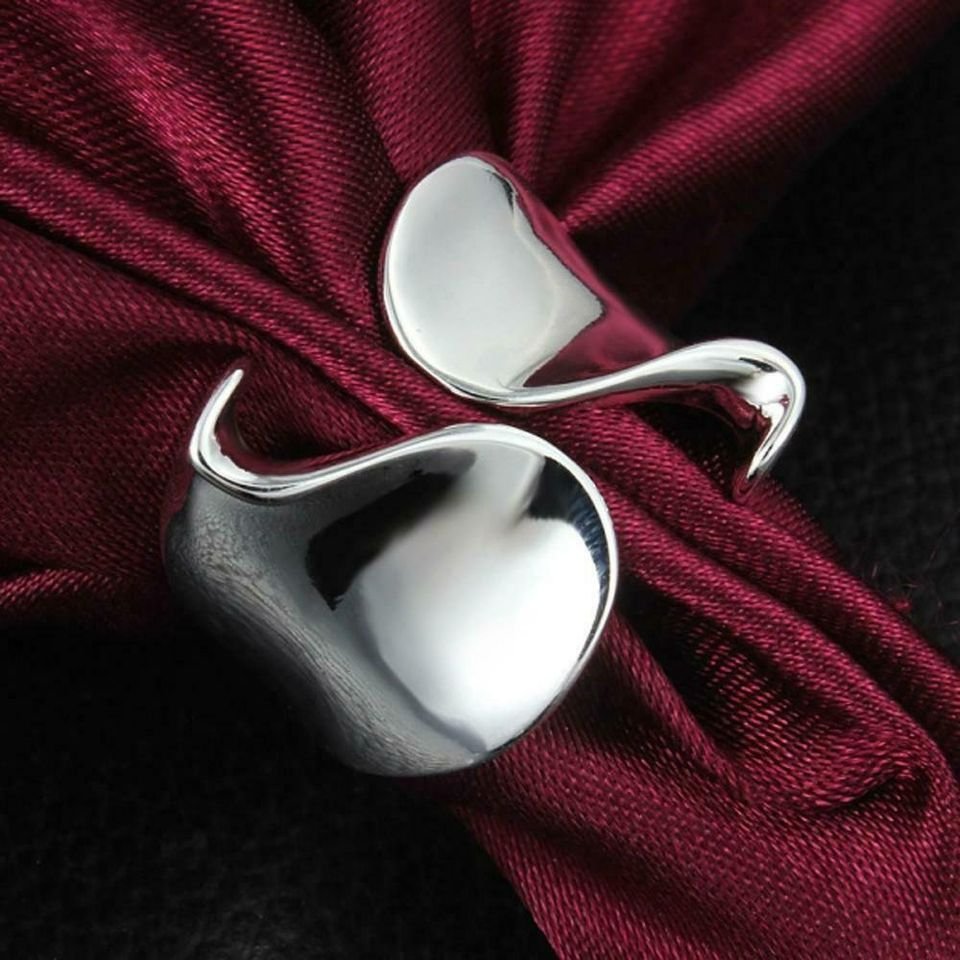 925 Sterling Silver Unique Noble Open Annilos Ring