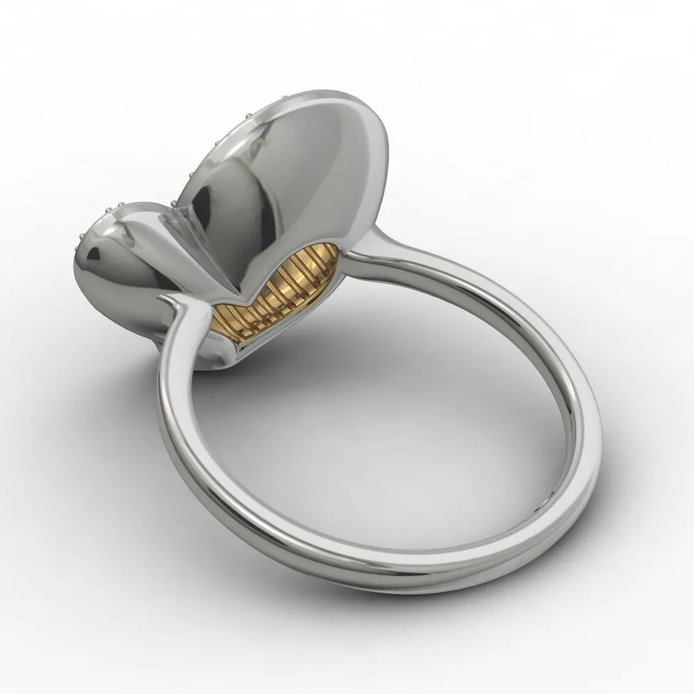 Artistic Love Heart Shaped Silver Ring