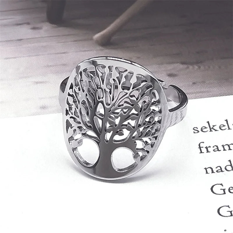 925 Sterling Silver Tree Of Life Hollow Ring