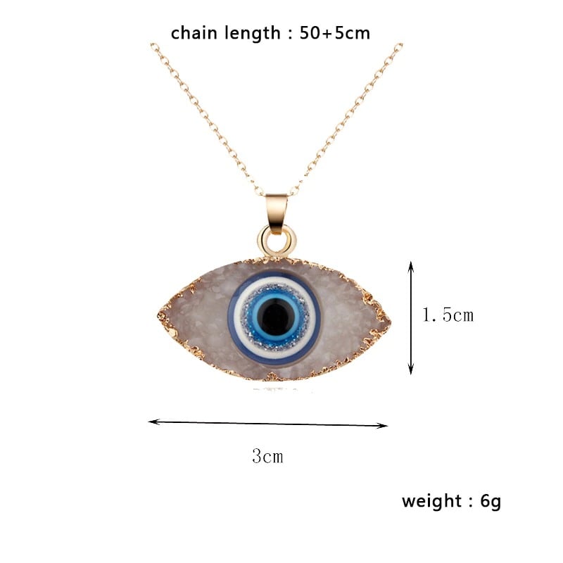 Bohemian Turkish Evil Eye Resin Gold Necklace