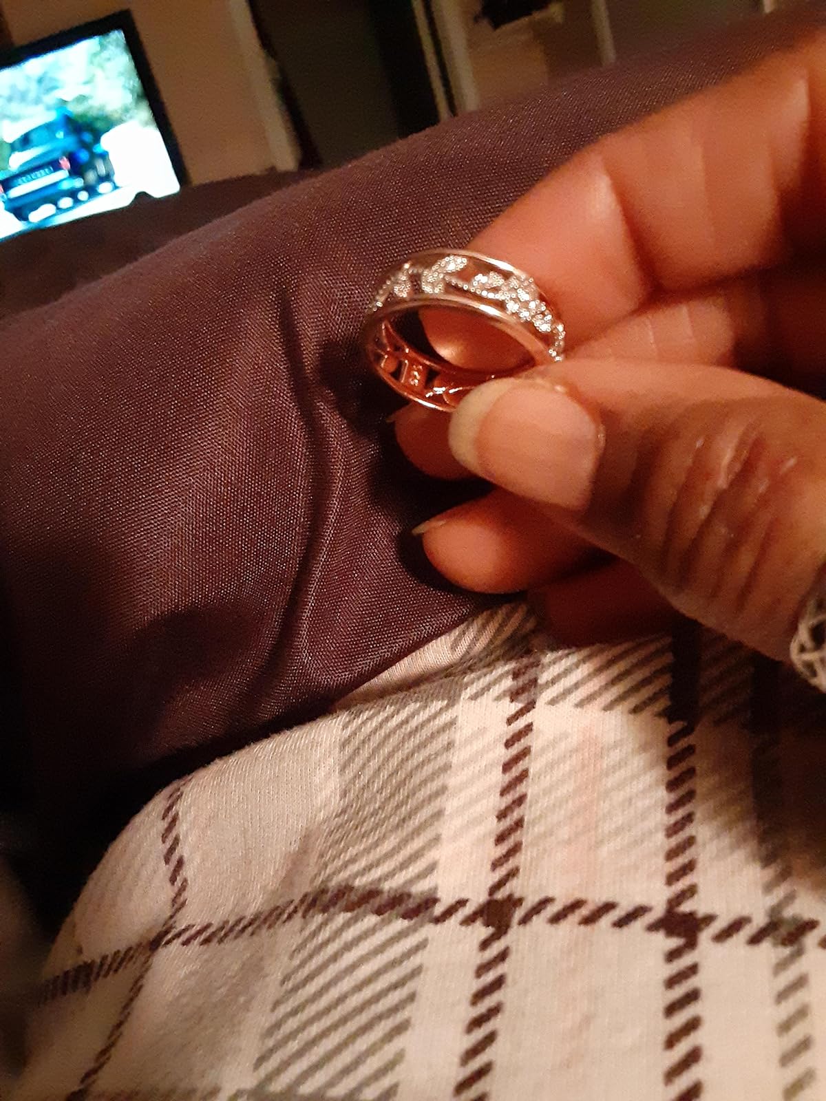 Two Tone Romantic Hollow Flower Rose Ring