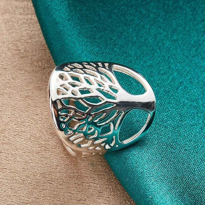 925 Sterling Silver Tree Of Life Hollow Ring