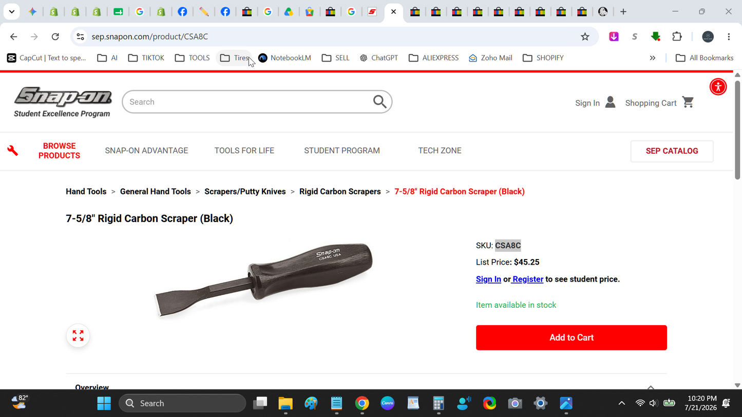 Snap-on Scraper CSA8C USA