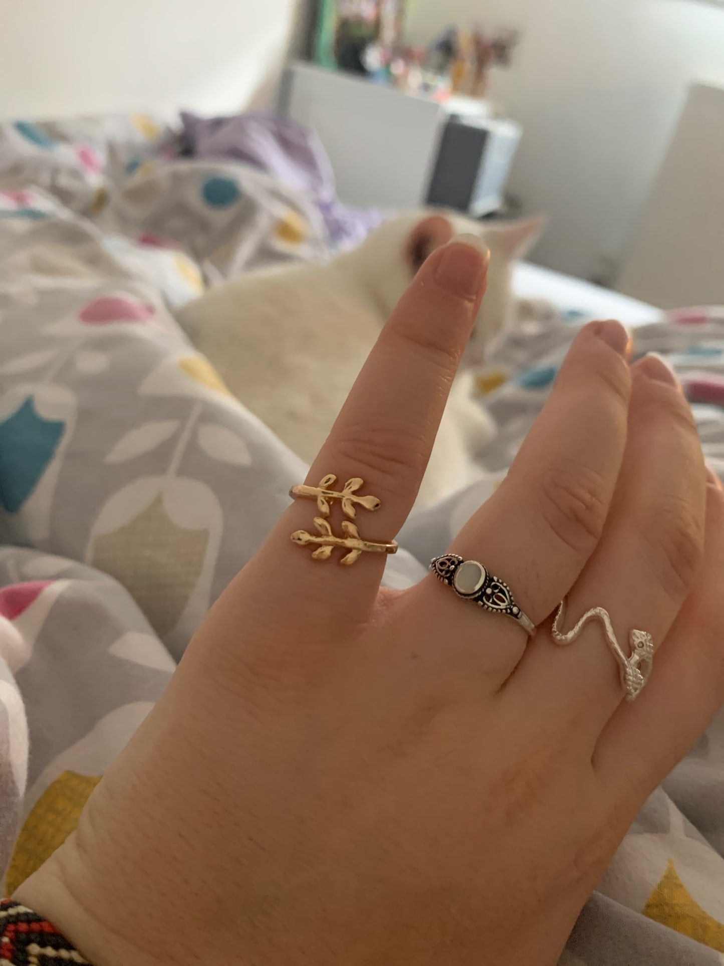 Olive Branch Leaves Open Gold Ring