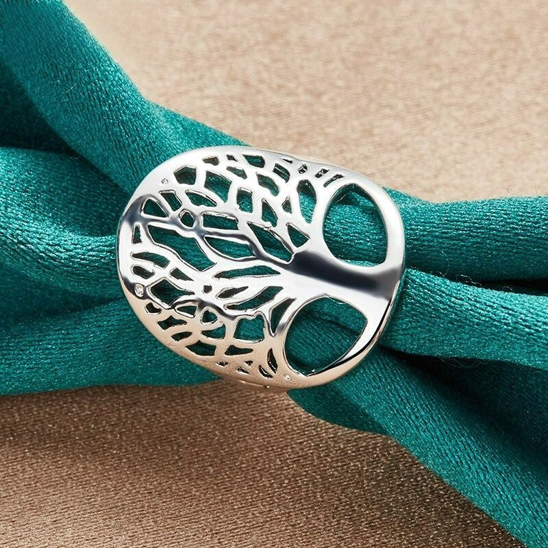 925 Sterling Silver Tree Of Life Hollow Ring