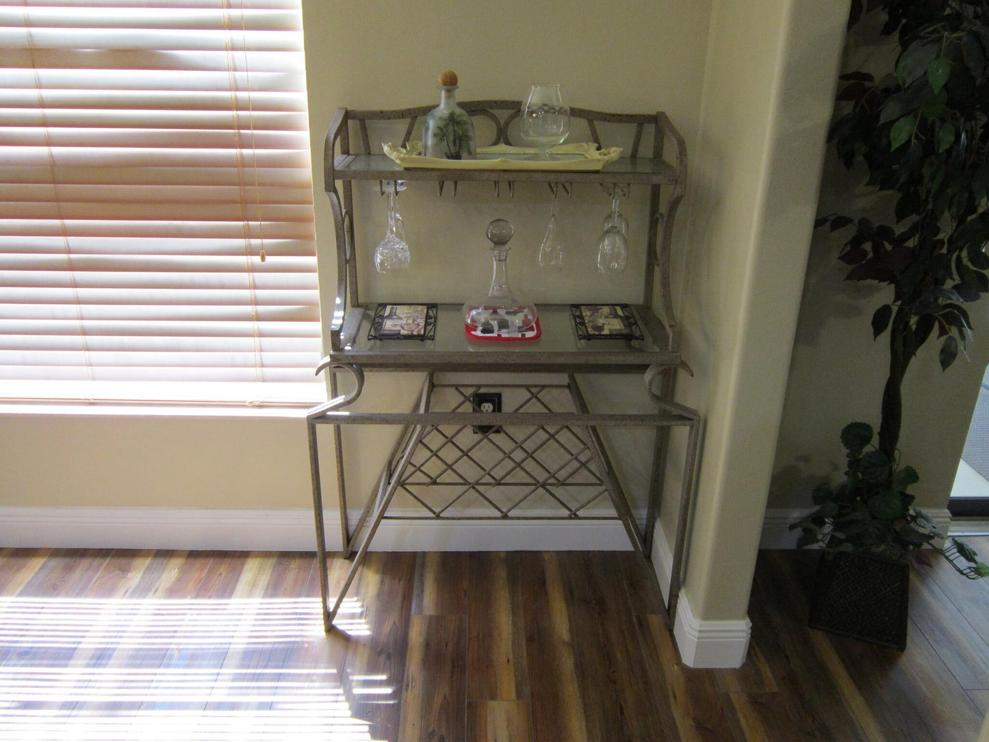 Wine Rack with Glass Shelves & Wine Storage