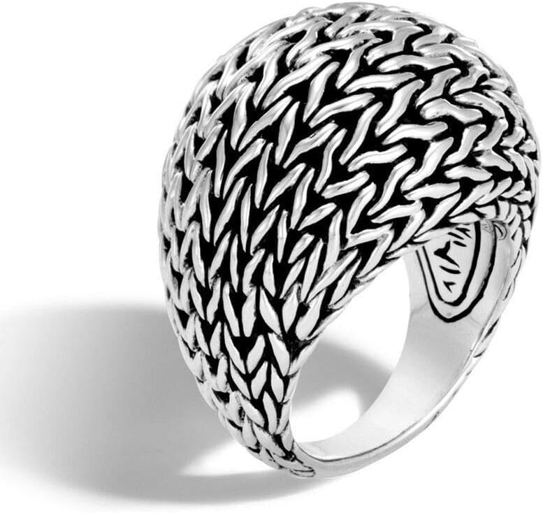 Men's Anillo Hombre Bijoux Flowing Water Silver Retro Ring
