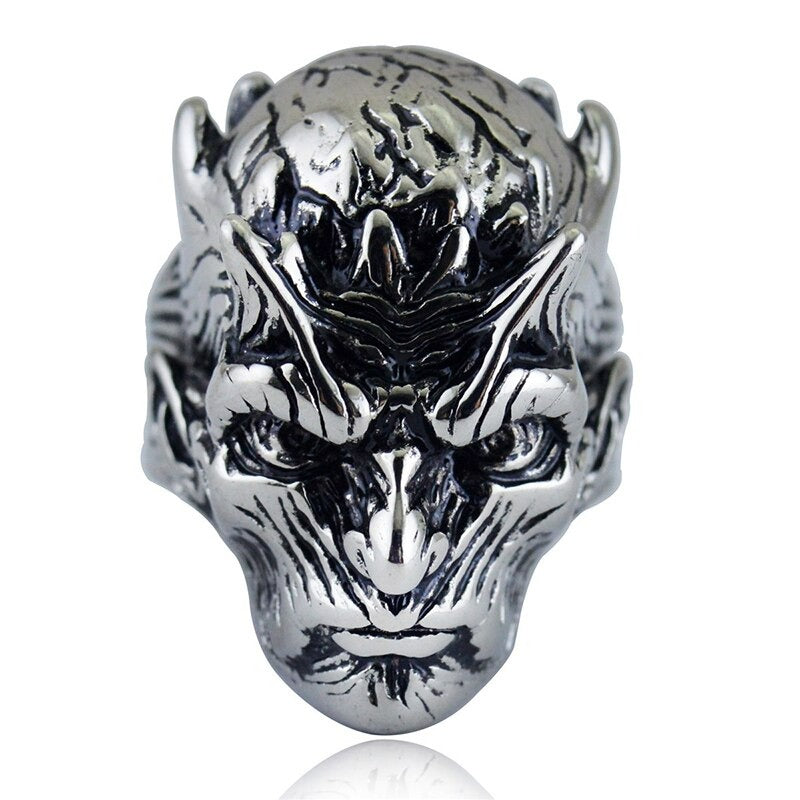 Men's Vintage Demon Skeleton Open Biker Ring