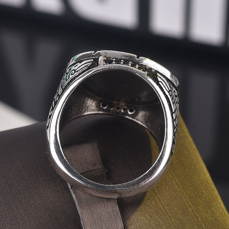 Men's Vintage Retro Wolf Totem Silver Punk Ring