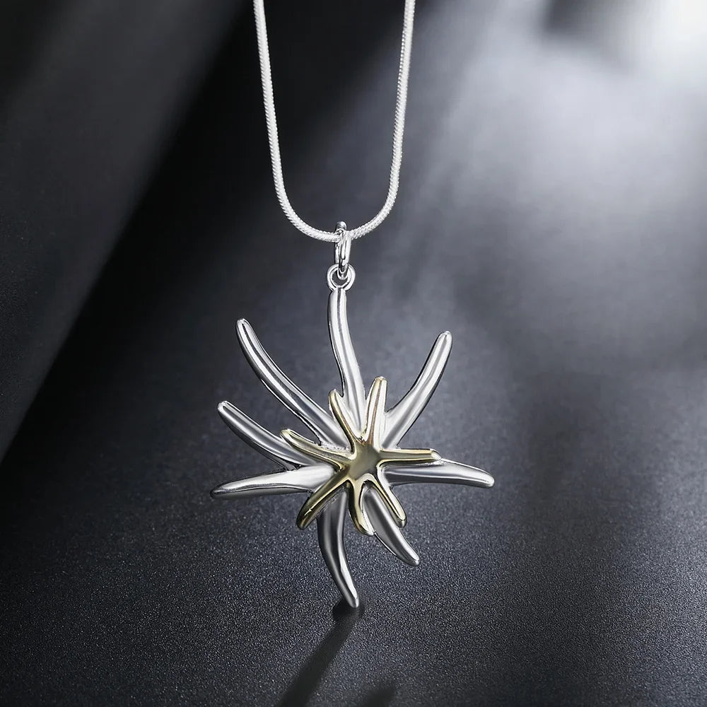 925 Sterling Silver Retro Starfish Noble Necklace & Chain