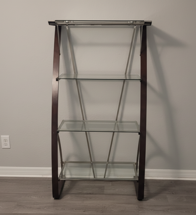 Free 60" 4-Shelf Glass Bookcase