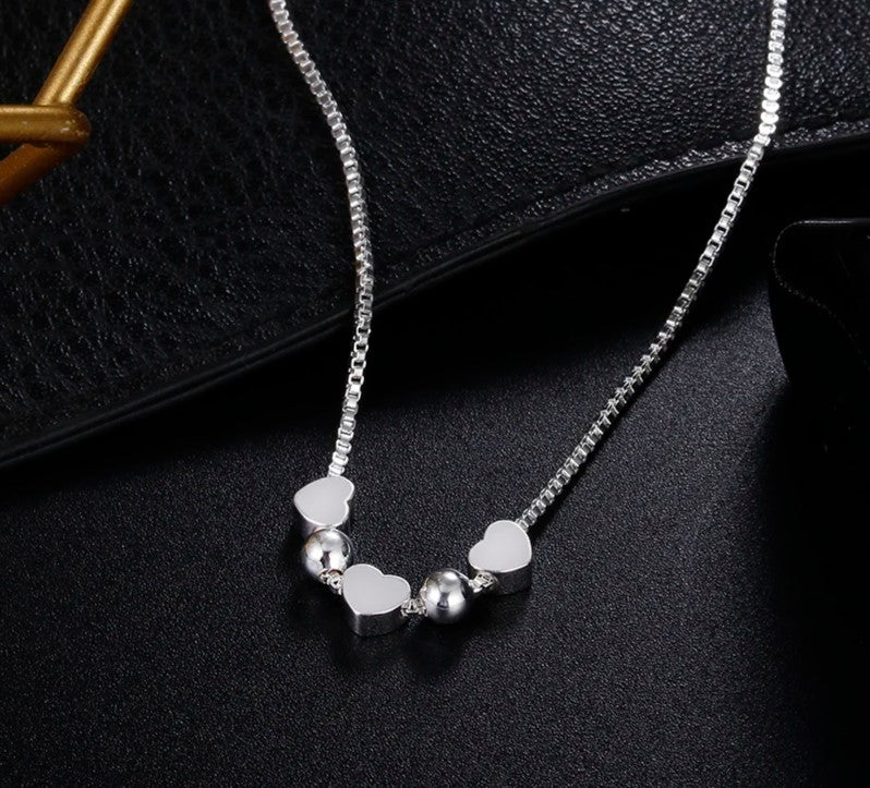 925 Sterling Silver Heart Charm Bracelet