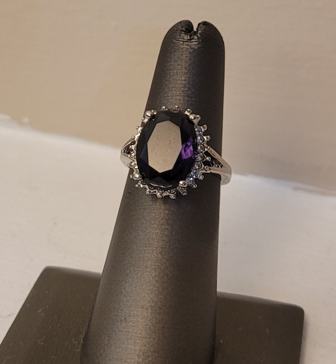 14mm Purple Amethyst Sterling Silver Ring
