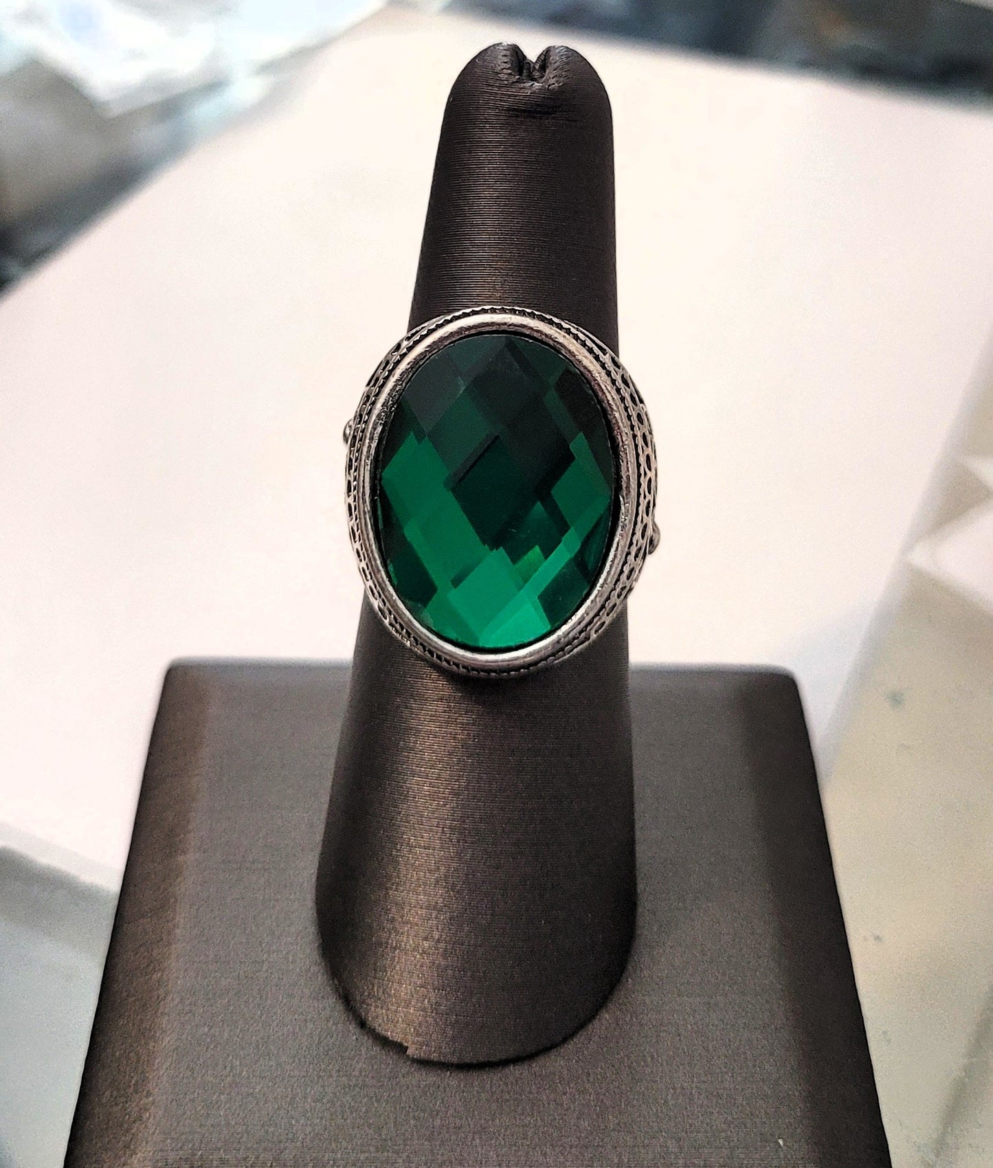 Men's Vintage Emerald Green Turkish Silver Ottoman Ring