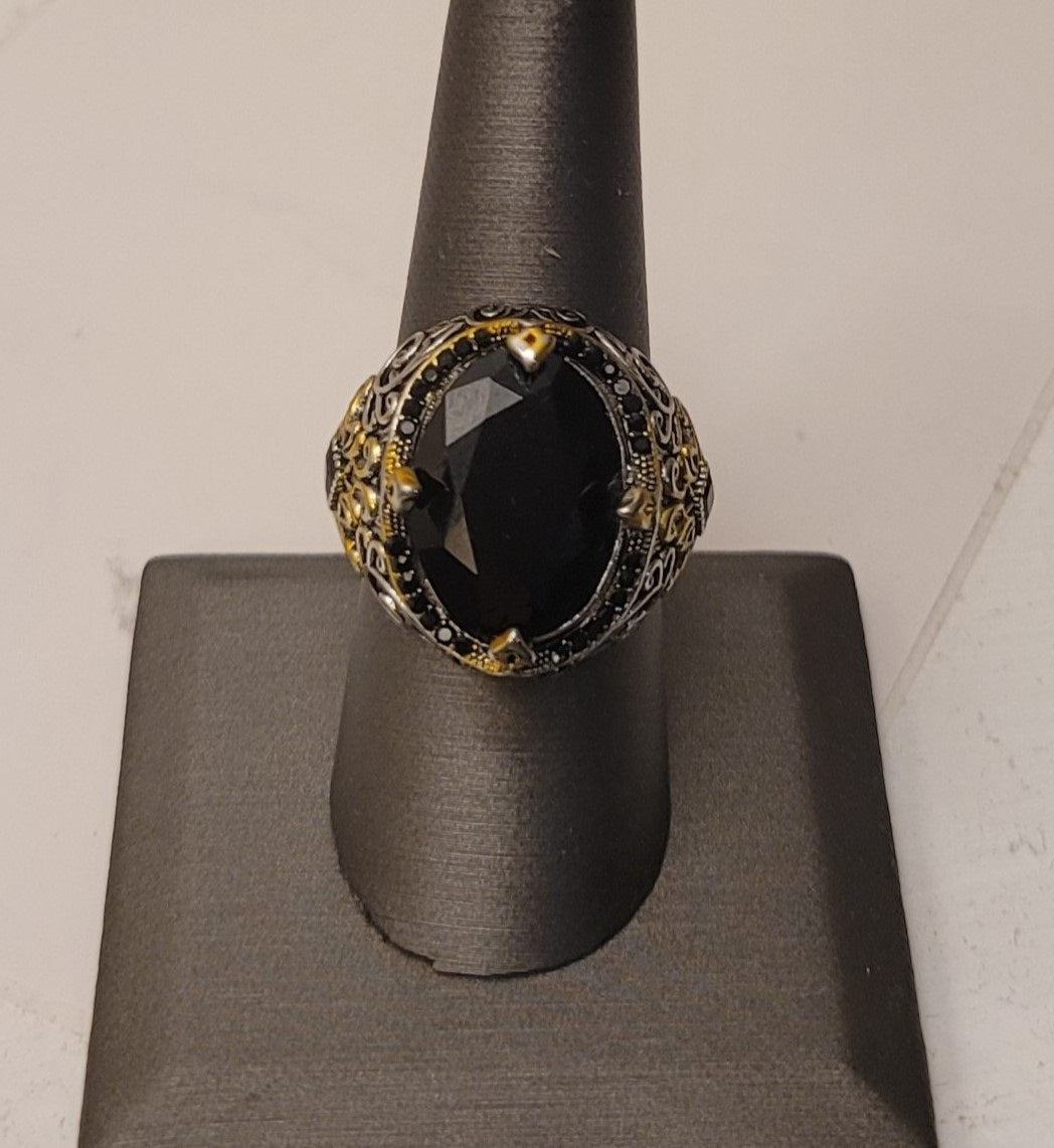 Men's 925 Sterling Silver Black Diamond Handmade Ring