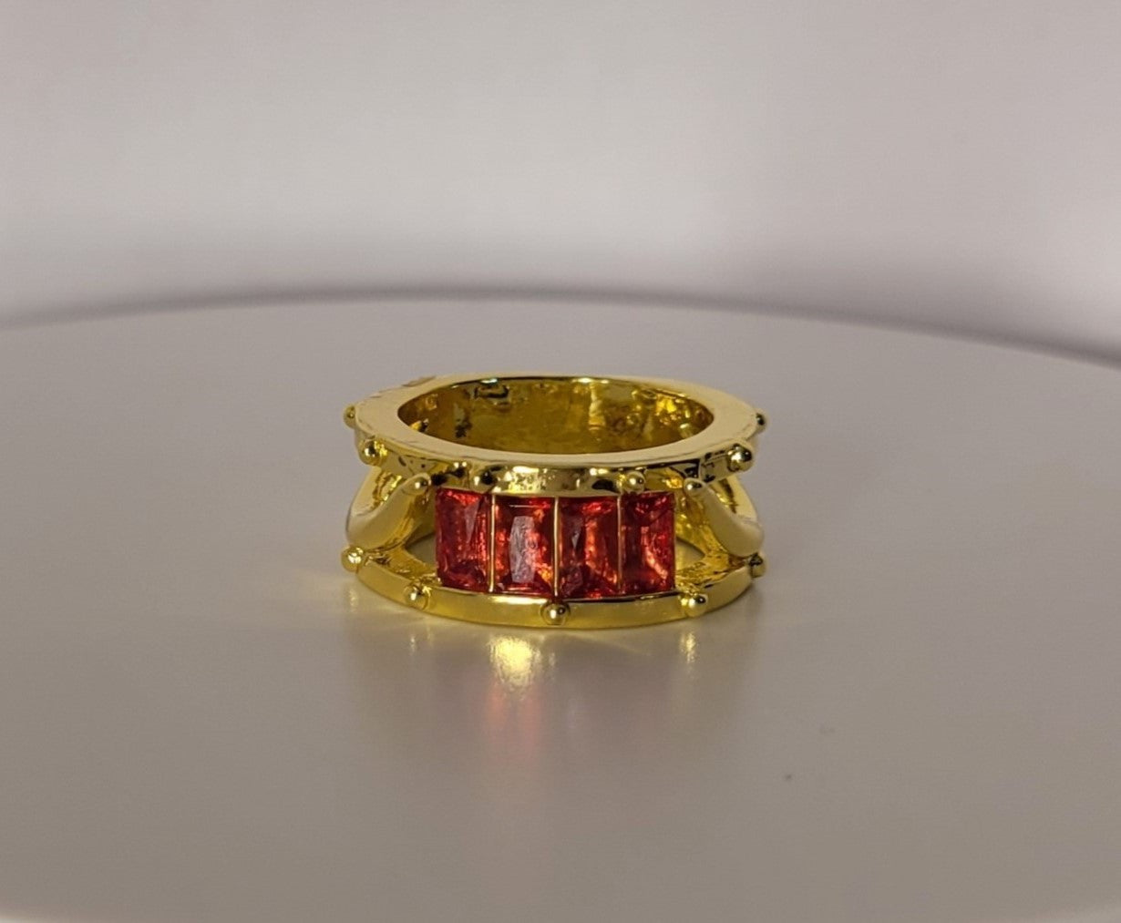 Modern 2.0 Carat Ruby Red Gold Channel Cluster Ring