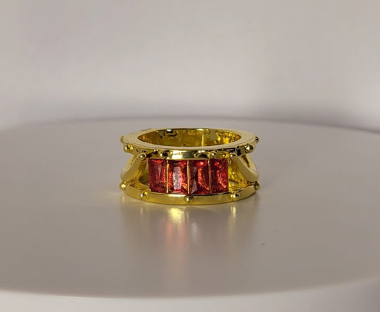 Modern 2.0 Carat Ruby Red Gold Channel Cluster Ring