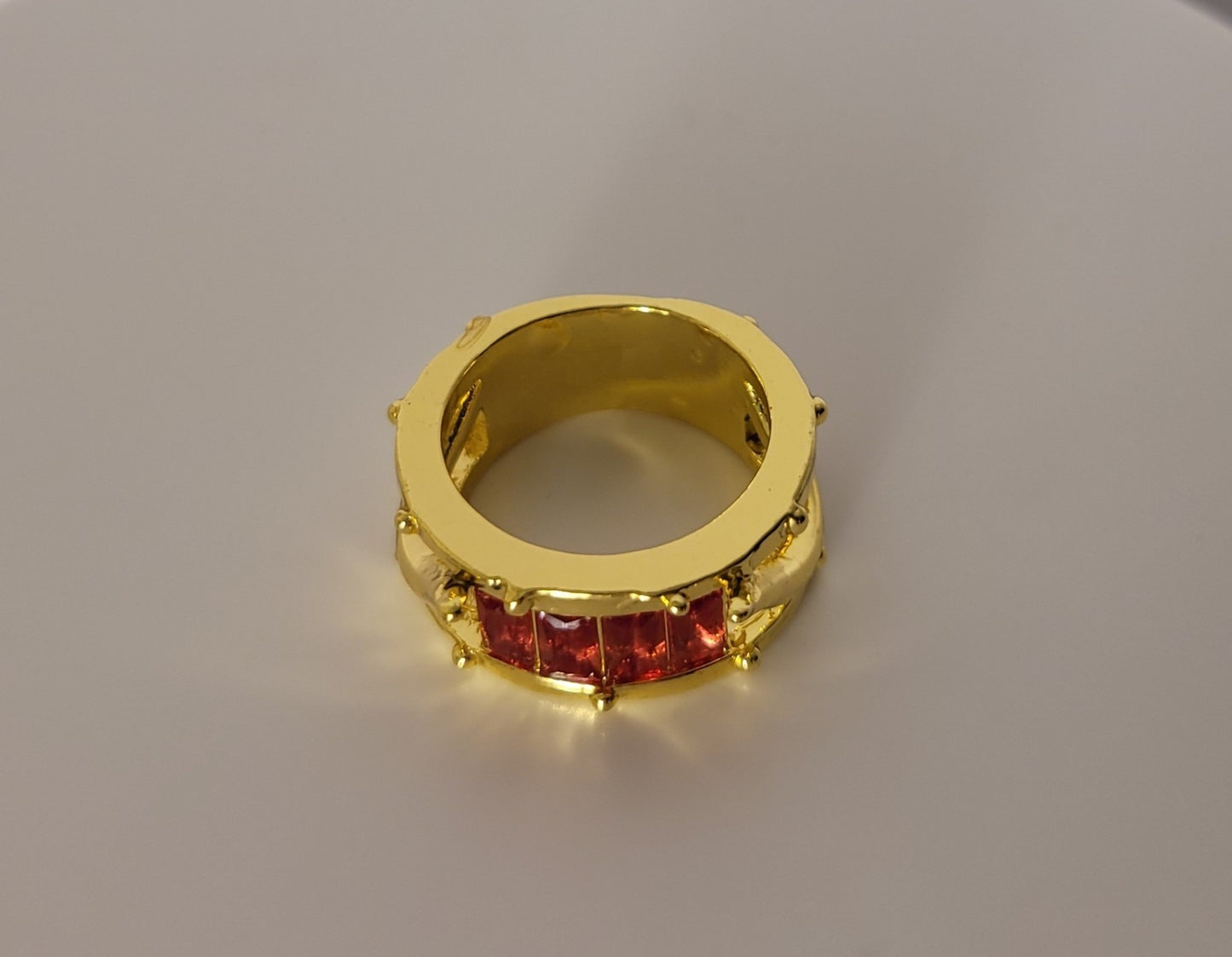 Modern 2.0 Carat Ruby Red Gold Channel Cluster Ring