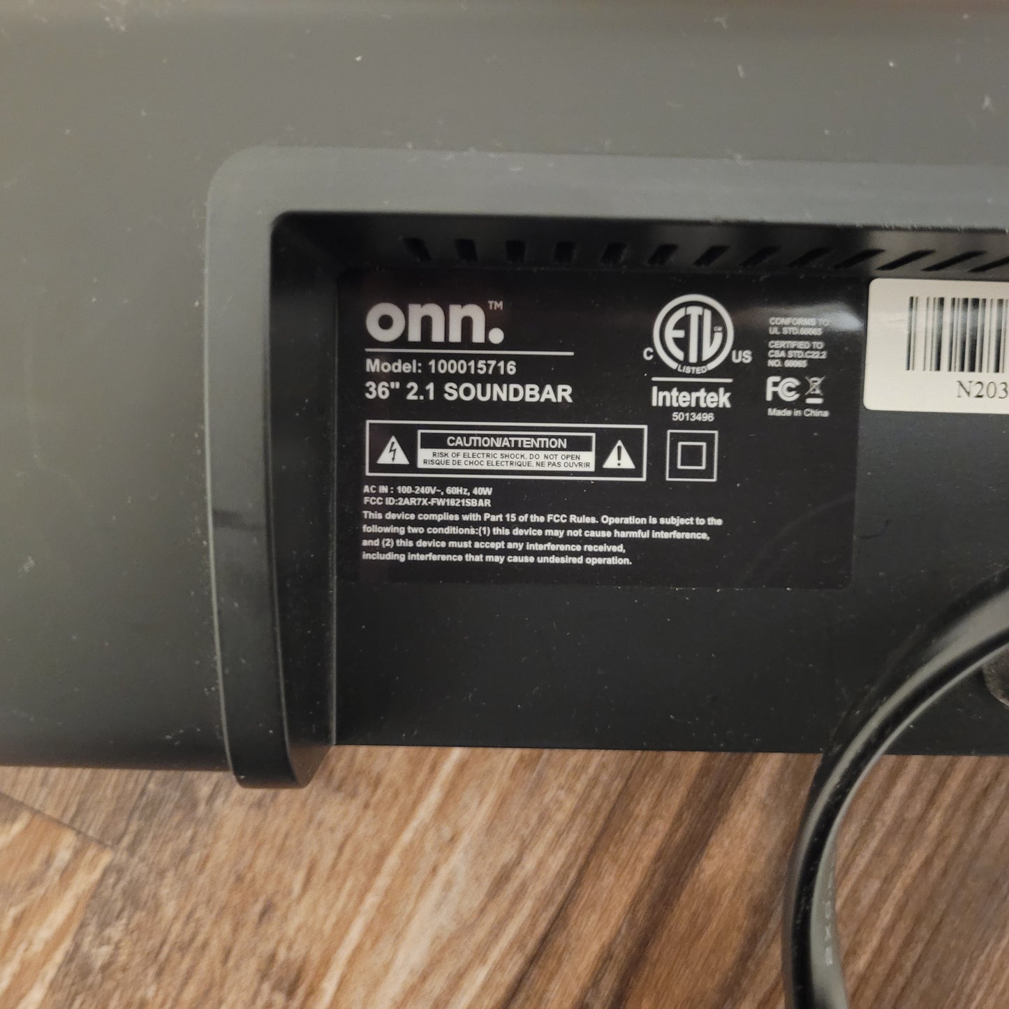 onn 36" 2.1  Bluetooth Soundbar & Remote