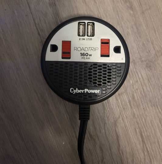 CYBER POWER Power Inverter: 12V DC Auto Power Port, 100 W Continuous Output Power, 2 Outlets, 60 Hz