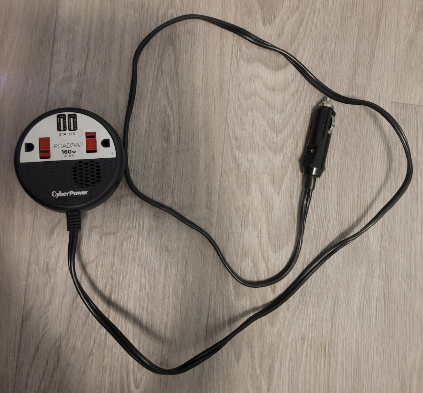 CYBER POWER Power Inverter: 12V DC Auto Power Port, 100 W Continuous Output Power, 2 Outlets, 60 Hz
