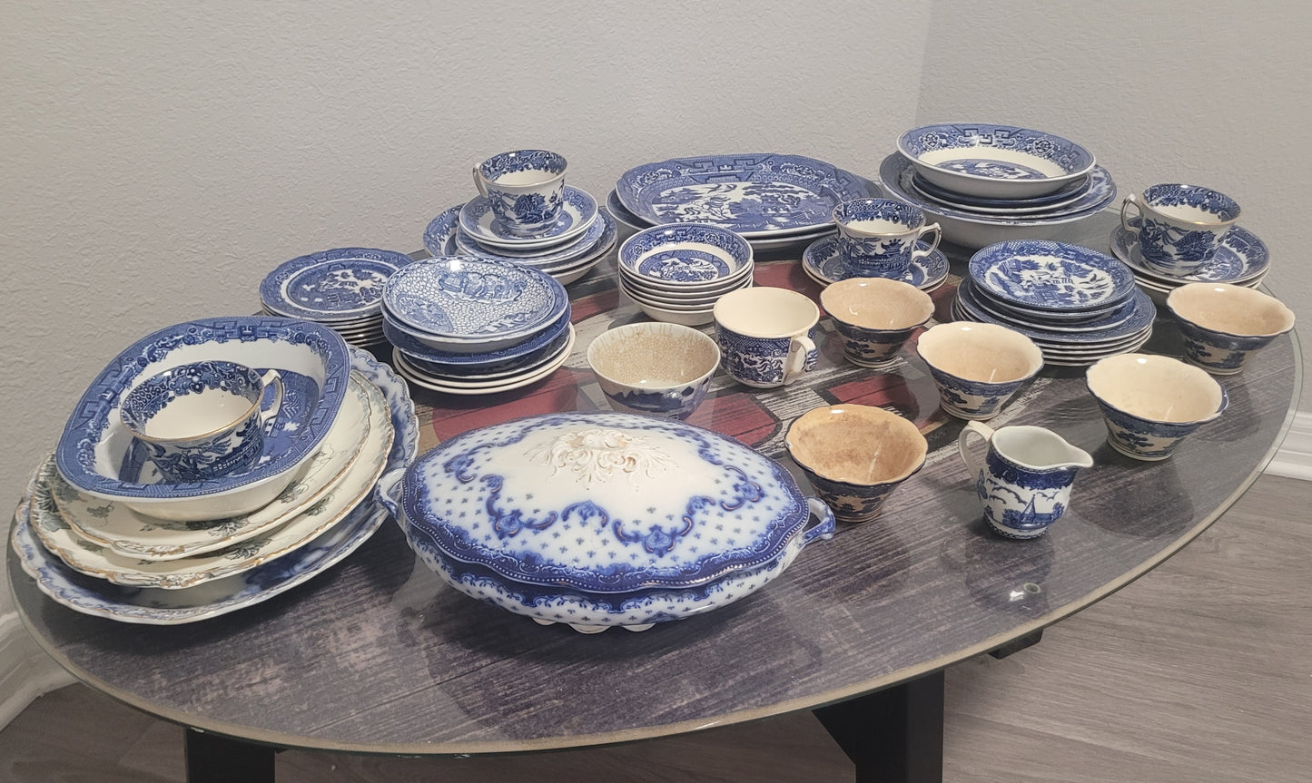 Huge Antique Dish Set