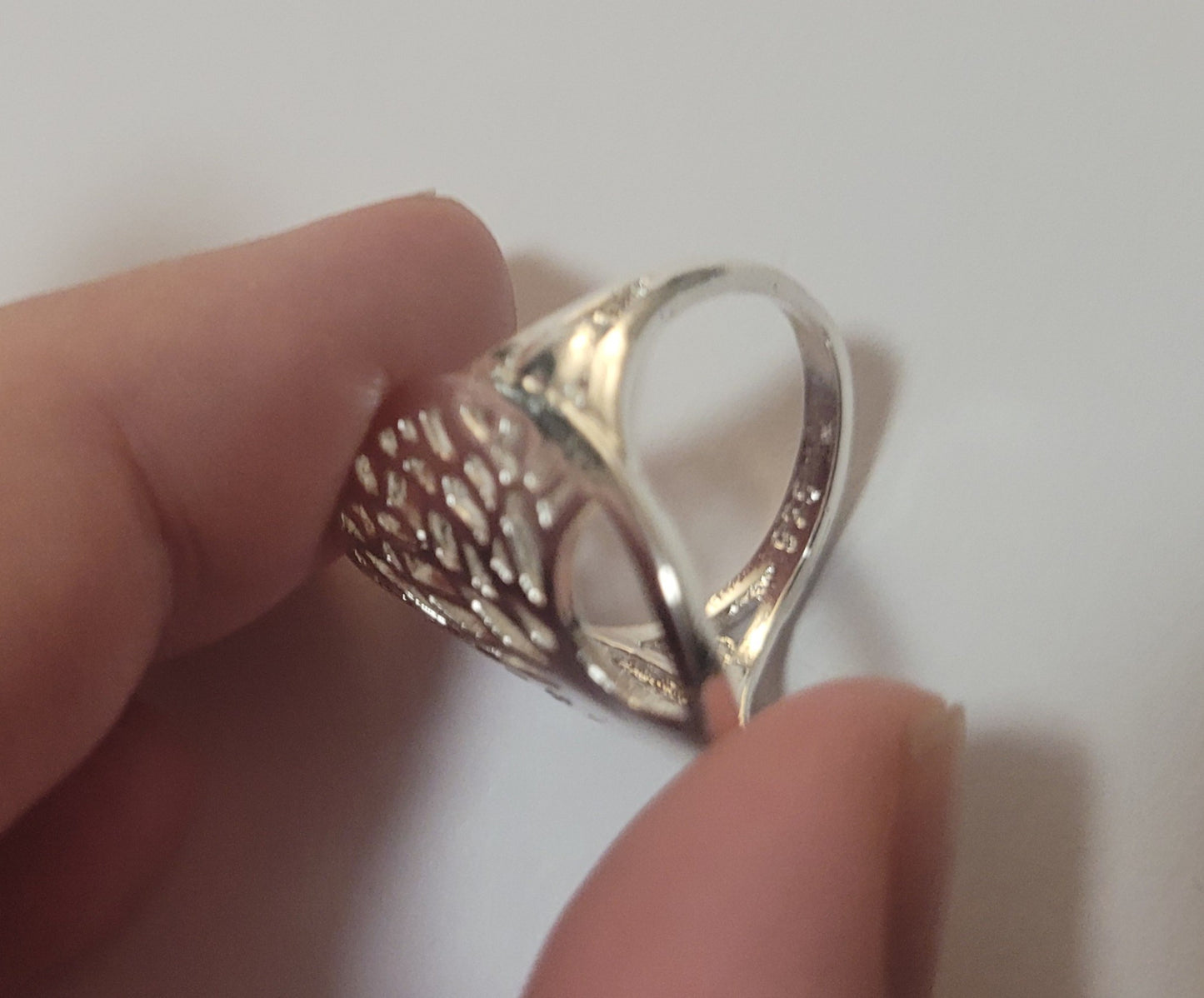 Retro 925 Sterling Silver Tree Of Life Hollow Ring