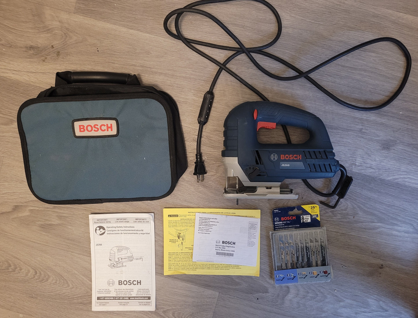 Bosch JS260 Top-Handle Jigsaw & 9pc Blade Set