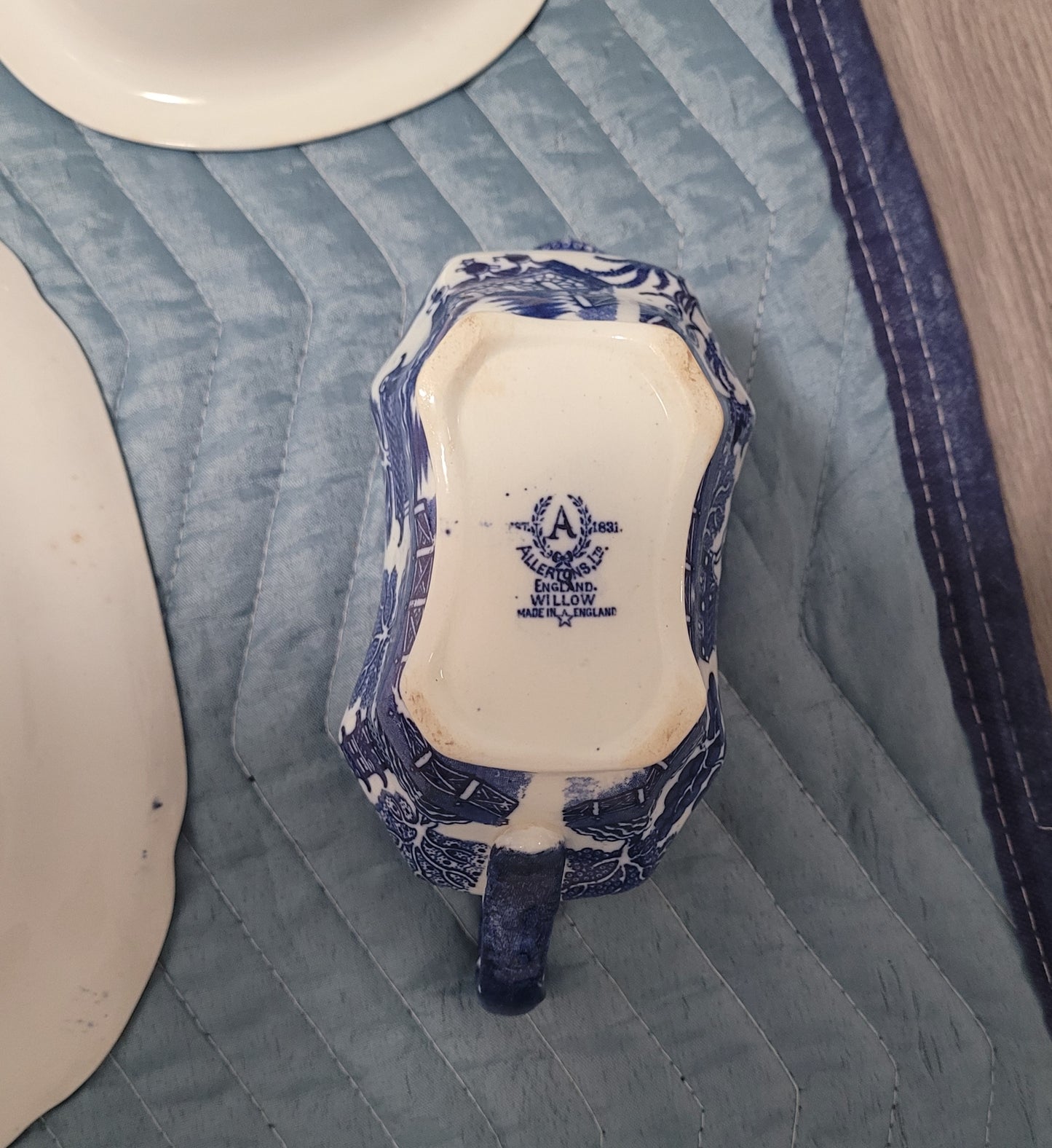 14pc Antique Allertons Blue Willow China Set