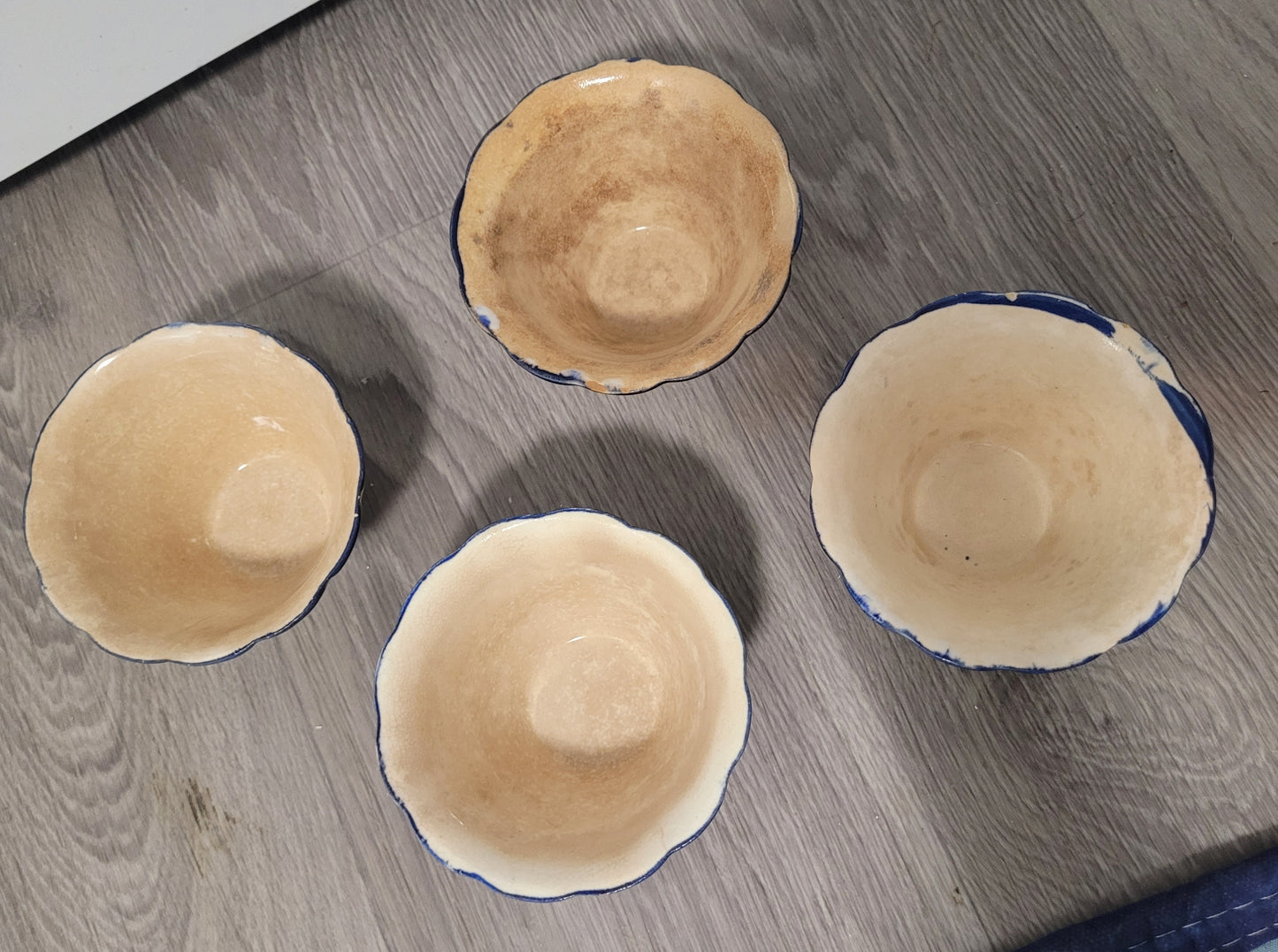 7pcs Antique Blue Dish Set