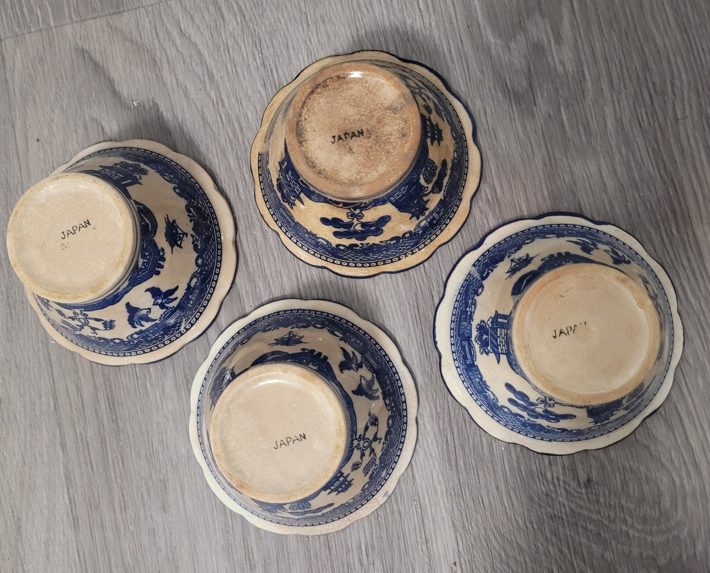 7pcs Antique Blue Dish Set