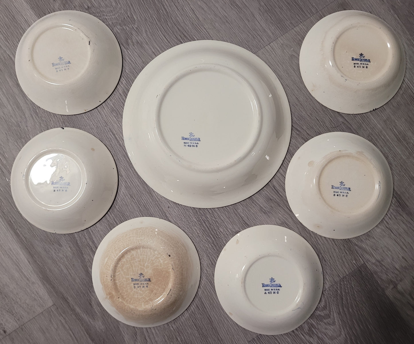 Vintage Homer Laughlin "Blue Willow" Bowl Set - 7 Pieces