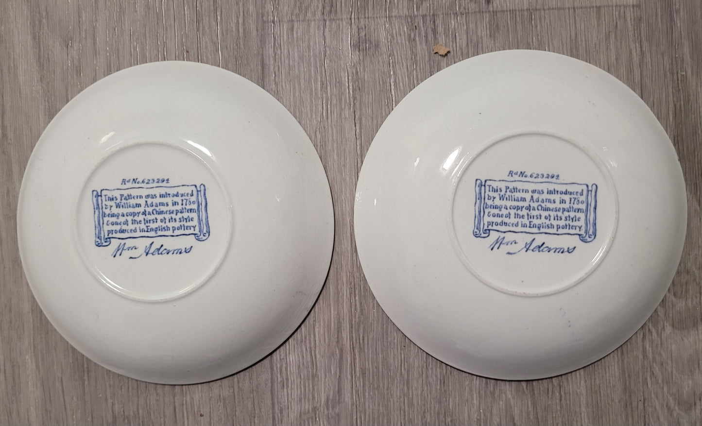 Mrs Adams Blue Will Dishes Set