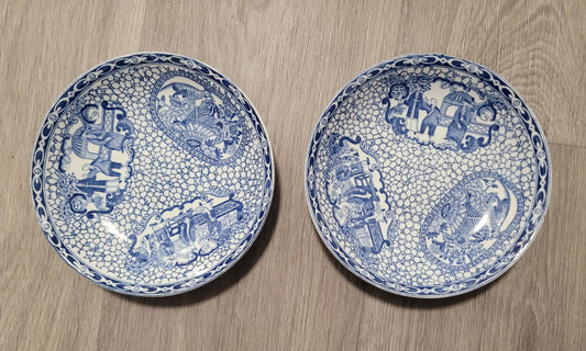 Mrs Adams Blue Will Dishes Set