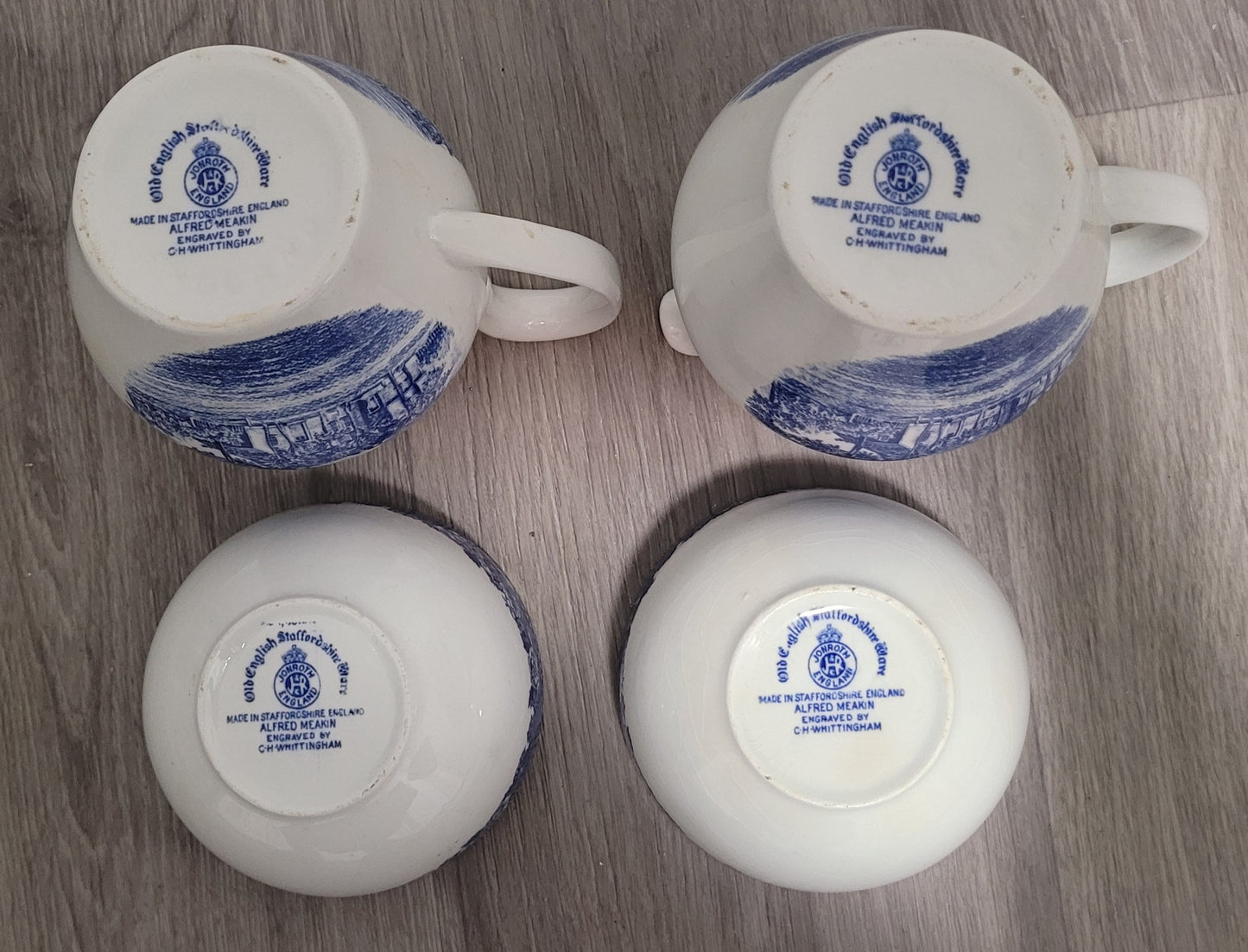 Vintage Alfred Meakin Staffordshire Blue Set