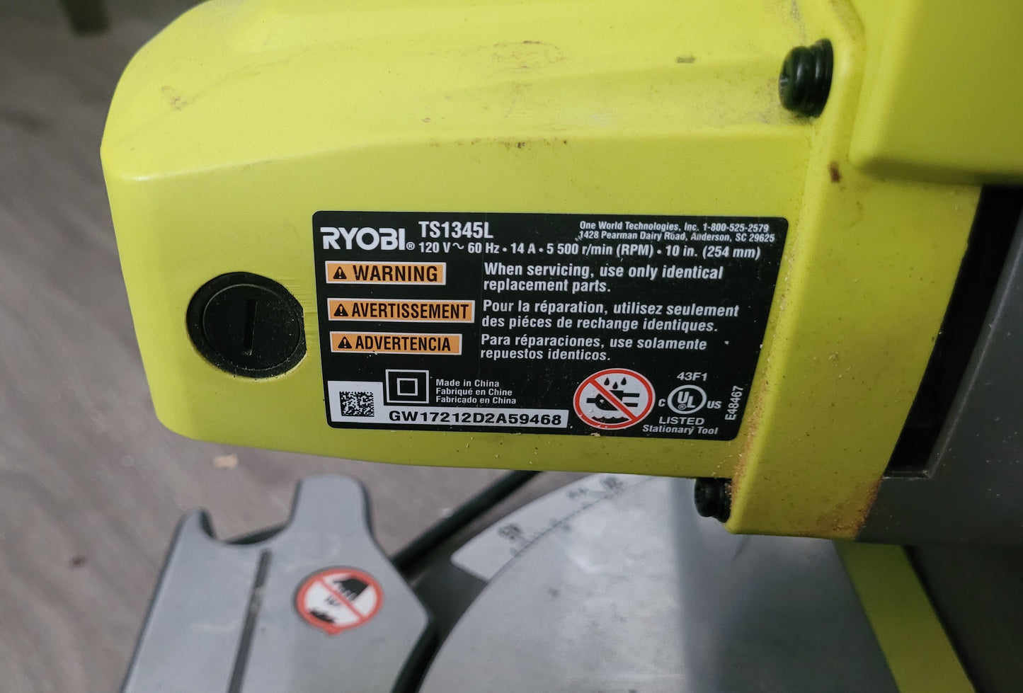 RYOBI RTS08 8-1/4” COMPACT TABLE SAW