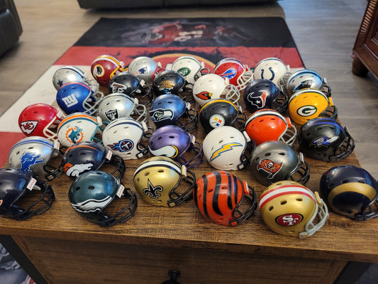 Lot of 30 Riddell NFL Pocket Pro Mini Helmets
