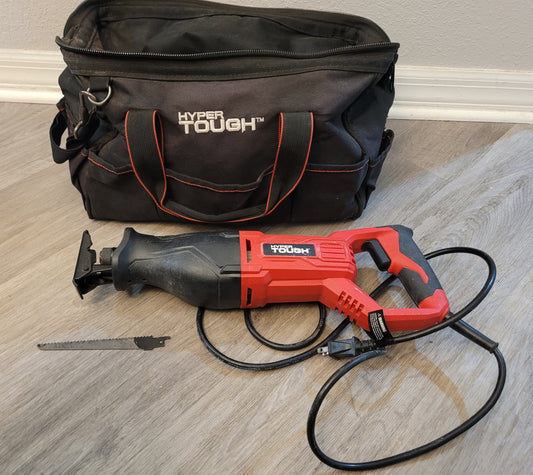 Hyper Tough Reciprocating Saw, Bag & 5 Blades